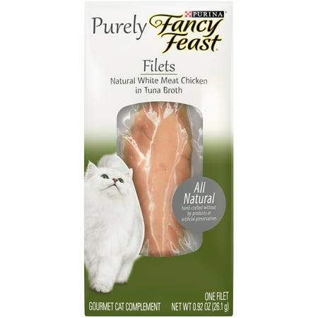 Fancy Feast Natural Grain Free Wet Cat Food Complement, Purely Filets White Meat Chicken - 0.92 oz.