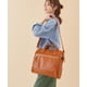 thumbnail image 5 of Bolso de hombro, bolso cruzado, mochila de cuero de PU, para hombres y mujeres, estilo retro, con boca dorada, bolso antiguo medio, 5 of 6