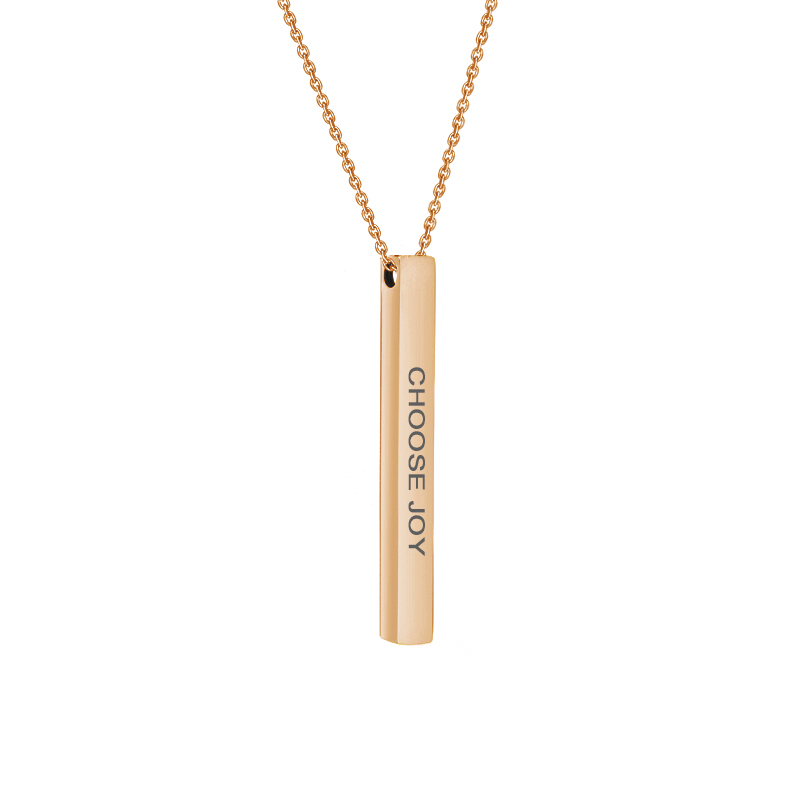 Anavia Motivational 4-Sides Bar Necklace Stainless Stee Mother's Day Gift for Mom Inspirational Jewelry Gift for Mom 18"Cable Chain with Gift Box [Rose Gold - Choose Joy]