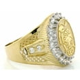 thumbnail image 3 of JackAni 14k Solid Yellow Gold CZ Accented Men's Leo Zodiac Ring, 3 of 5