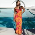 thumbnail image 4 of Yesfashion Wholesale Women Summer Tie Dye Spaghetti Strap Dress Backless Ruched Bodycon Midi Dress for Beach Party Night, 4 of 5