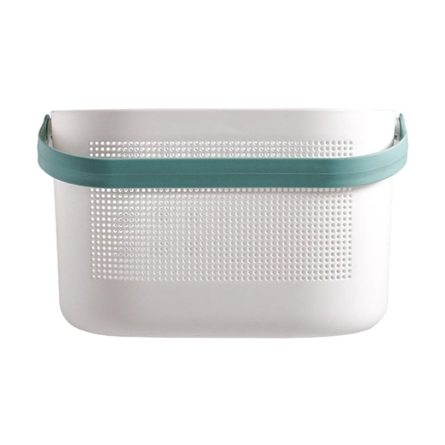 Cesta organizadora portátil para baño, ideal para guardar cosméticos, champú y otros artículos de baño. Color oscuro. Verde oscuro