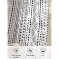 thumbnail image 6 of Sheer Curtains 108 Inches Long, Farmhouse Boho Semi Sheer Curtains Light Filtering Window Treatment, Vintage Abstract Geometric Striped Privacy Voile Drapes for Living Room Bedroom 52x108 Inch, 6 of 7