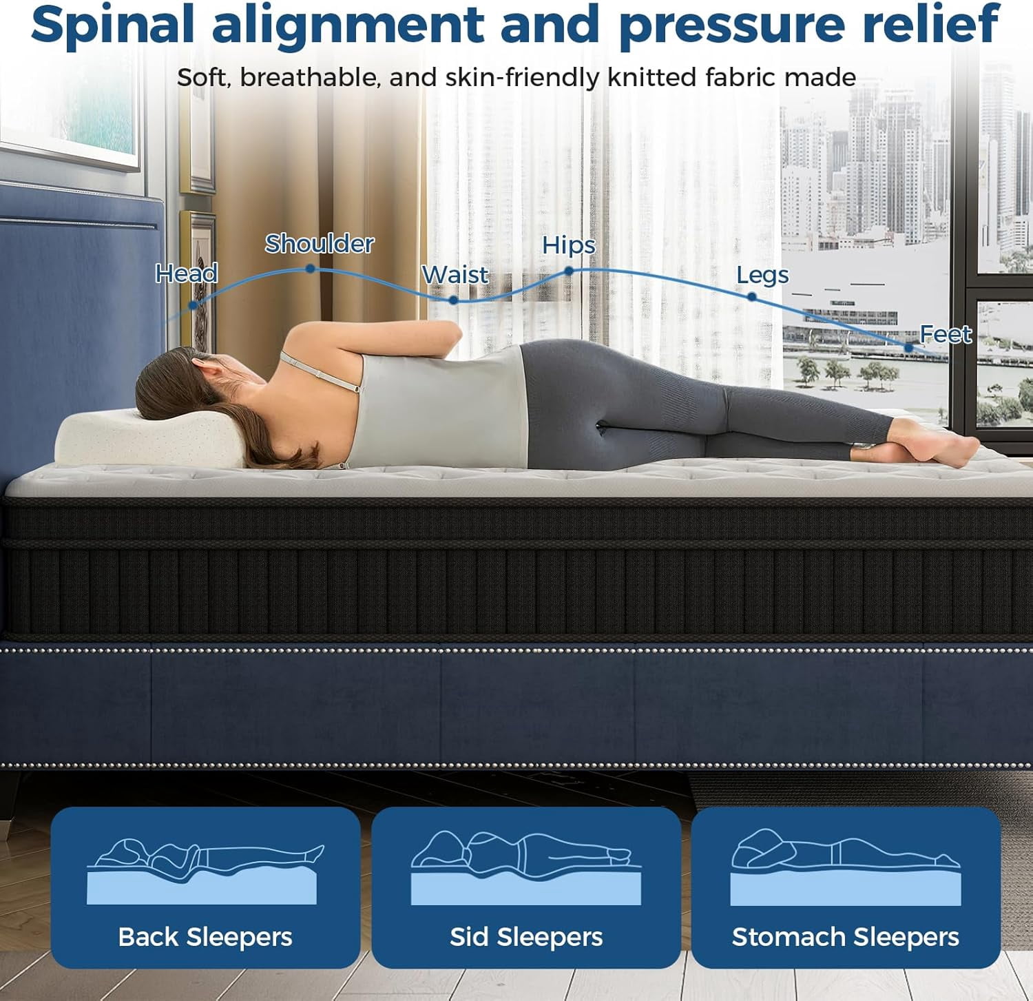 Twin XL Mattress, 10" Memory Foam Hybrid Mattress in a Box, Pocket Spring Mattress with Cooler Sleep and Pressure Relief, 39"*80"