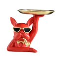 thumbnail image 2 of Bandeja de almacenamiento de estatua de perro, escultura de resina, bandeja de 17cm de diámetro, bandeja de joyería, soporte para dulces, adorno para Rojo mayimx Bandeja de almacenamiento de estatuas, 2 of 9