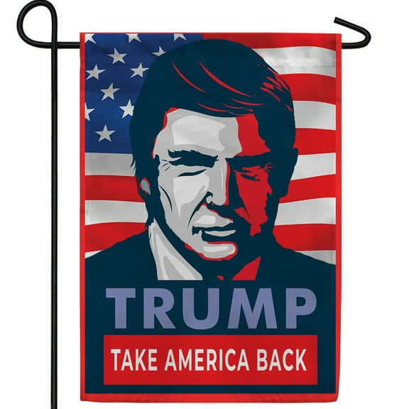 America Forever Trump 2024 Double Sided Garden Flag - Red, White, & Blue Trump, Pro Trump 2024, Keep America Great, Save America Make America Great Again Yard Outdoor Decor 12.5 x 18 inches