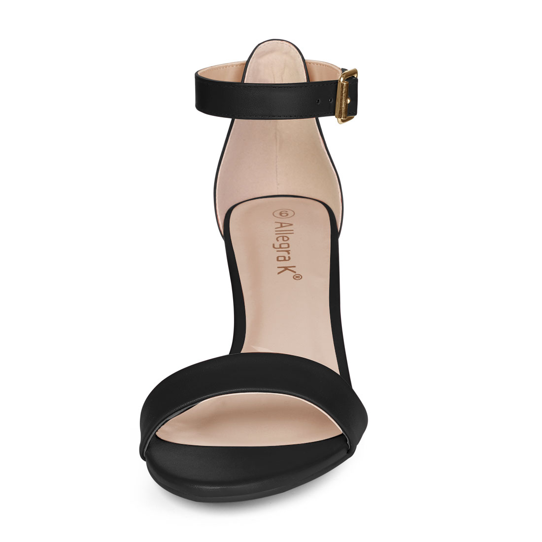 DARING DIVA Stylish Women's Ankle Strap Black Kitten Heel Sandals 7 Black