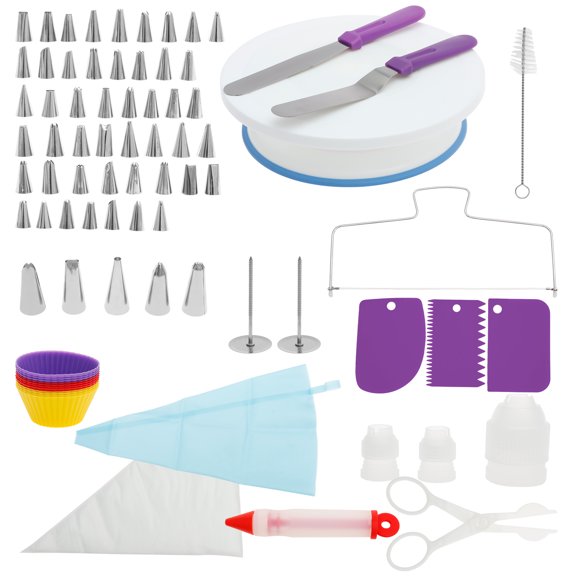 106/138 Pcs Cake Decorating Kit Complete Piping Bag and Tip Set for Beginner Multifunctional Frosting Piping Kit for Making Cake Dessert