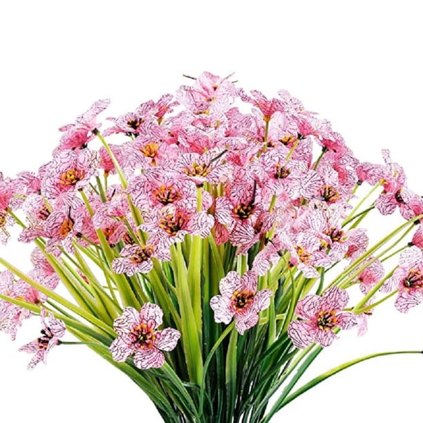 Flores Artificiales Ramo Falso Decoración Del Hogar Plantas De Simulación De Plástico Flores Para Patio Trasero Jardín Balcón 2 Uds sonducket HA044091-06