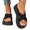 Black, variant on Women's Cross Strap Platform Slippers, Height Boosting Woven Summer Sandals, Thick Chunky Cushioned Sole Comfort Slides