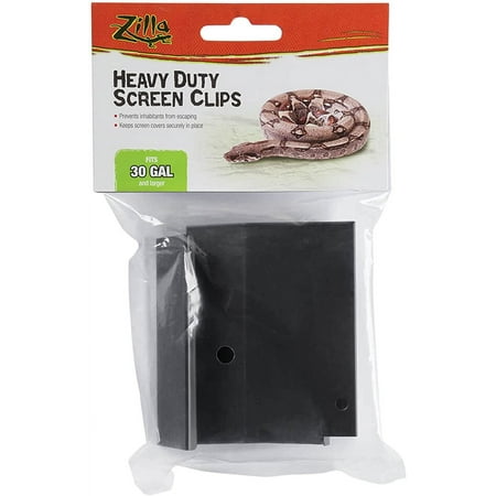 Zilla Heavy Duty Terrarium Screen Clips, Large, Black