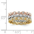 thumbnail image 2 of 925 Sterling Silver Trio Cubic Zirconia Cz Rings Ring Wedding Fancy Engagement Set Stackable Fancy/, 2 of 6