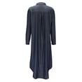 thumbnail image 6 of IDALL Maxi Dresses,Denim Dress Women Casual Solid Denim Dress V Neck Long Sleeve Button Pocket Loose Long Dress Casual Dresses,Long Sleeve Dress,Long Dresses Dark Blue Dress 2XL, 6 of 9