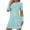 Light Blue-2, variant on Women's Christmas Dress Long Sleeve Crewneck Printed Pullover Mini Home Pjs Skirt Red M