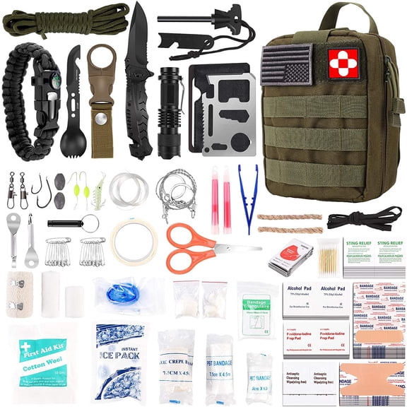 216 Pcs First Aid Kits, Professional Gear Equipment Tools Supplies kit for SOS Emergency Hiking Hunting Disaster Camping Adventures