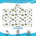 thumbnail image 2 of Cartoon Tractors Wheelbarrows White Pattern Hooded Bath Towel，60"x35" for Ages 3 To 12 Kids, Quick Dry Lightweight Soft Microfiber Hood Beach Towel Cover Up for Kids, 2 of 7