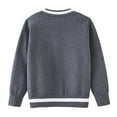 thumbnail image 3 of NAISIBABY Boys Cardigan Sweater, V Neck Buttons Soft Classic Striped School Uniform Knit Outwear Gray 3T, 3 of 5
