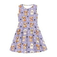 thumbnail image 3 of FOR U DESIGNS Dog Theme Summer Girls Dress for Wedding Party Cute Purple Sleeveless Flared Dress Size 15-16T Fashion Knee Length Tank Dress Beach Wear for Teens Girl, 3 of 6