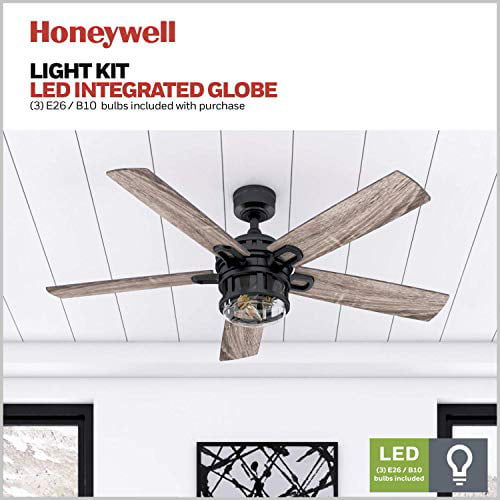 52 inches Matte Black Details about   Honeywell Ceiling Fans 50690-01 Bonterra 