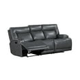 thumbnail image 3 of New Classic Furniture Titan Faux Leather Sofa with Dual Recliners in Gray, 3 of 10