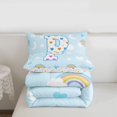 thumbnail image 5 of jejeloiu Girls Personalized Monogram P Full Size Comforter Sets For Kids,Rainbow Loves Initial Design Bedding Sets,Colorful Stars Reversible,3pcs, 5 of 7