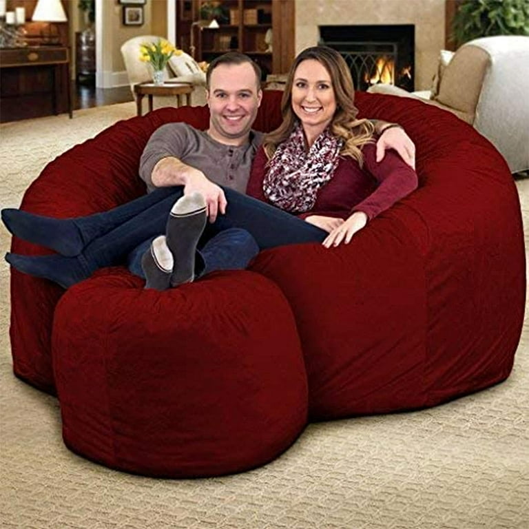 ULTIMATE SACK 6000 Bean Bag Chair w Footstool Giant Foam Filled
