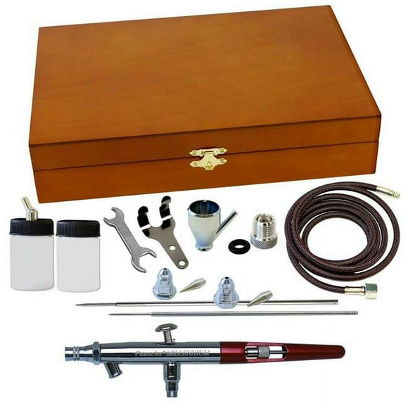 Paasche Airbrush MIL-3WC Ensemble de Boîtes en Bois avec Mil les Trois Têtes
