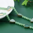 thumbnail image 3 of 2 Strands About 46 Pcs Natural Green Aventurine Beads Triangle and Round Shape Gemstone Beads Energy Healing Stone Beads with Light Gold Brass Edge for DIY Jewelry Craft Making diy, 3 of 6