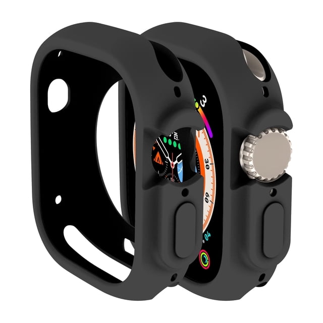LEIXIUER(1Pack/3Pack) Compatible with Apple Watch Ultra case 49mm All-Round Shockproof TPU Silicone Protective Cover Bumper Shock-Absorbing Scratch-Resistant Protective case for Apple Watch Ultra 49mm