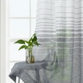 thumbnail image 4 of 2 Panels Striped Ombre Tier Curtains, Textured Grommet Semi Sheer Voile Curtain, 4 of 9
