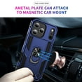 thumbnail image 2 of ELEHOLD Hybrid Rugged Case for iPhone 17 Pro Full Body Protection with Metal Magnetic 360° Rotating Ring Holder Kickstand Shockproof Heavy Duty Case for iPhone 17 Pro,Blue, 2 of 6