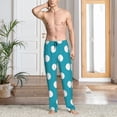 thumbnail image 2 of Naloa Sky Blue And White Polka Dot Pajama Pants Men, PJ Bottoms, Sleep & Lounge Pants-Medium, 2 of 6