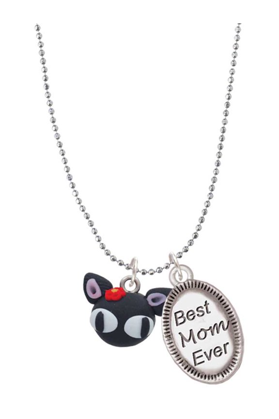 Fimo Clay Cute Kitty Best Mom Ever Charm Necklace