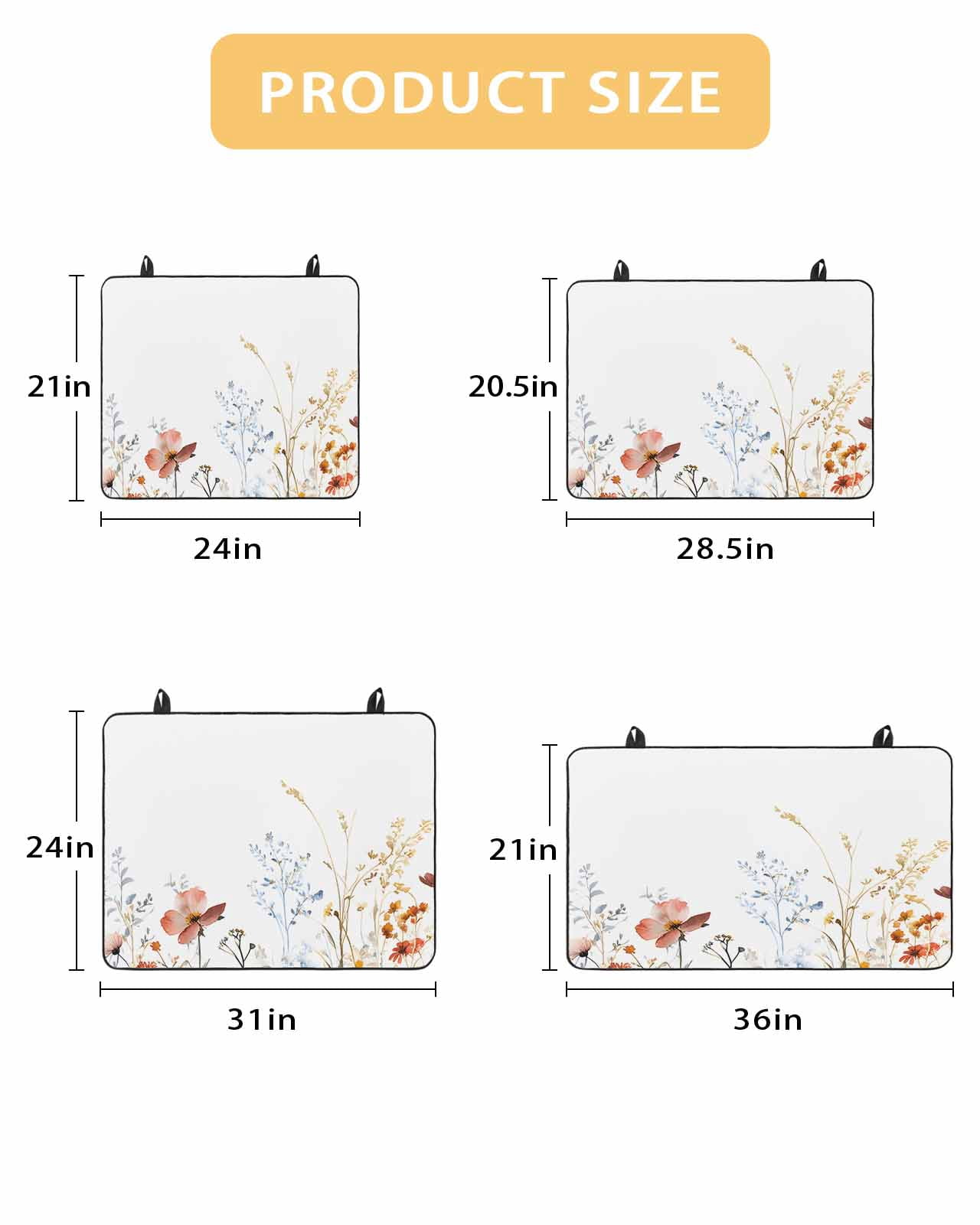 nqOlkjepod Large Induction Cooktop Protector Mat 24"x21", Colorful Flowers Stove Top Covers for Electric Stove, Botanical Garden Florals Herbs Plants Stove Burner Cover Mats, Glass Top Stove Cover