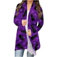 thumbnail image 2 of DDAPJ pyju Halloween Cardigan Sweaters for Women,Women's 2023 Halloween Cat Pumpkin Theme Cardigan Long Sleeve Open Front Knit Sweater Outwear Coat, 2 of 5