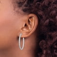thumbnail image 2 of Auriga Mother's Day Gift 925 Sterling Silver 1.1mm CZ In/Out Oval Hinged Hoop Earrings for Women, 2 of 7