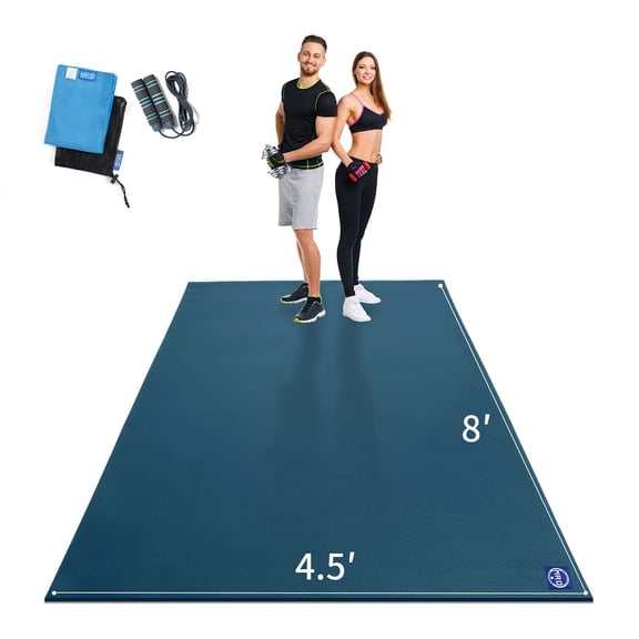 Extra Large Exercise Mat for Home Workout 96 x 54 inch, Workout Mats for Home Gym Flooring, Thick Ultra Durable Cardio Mat, Ideal for All Intense Fitness- Shoe Friendly, Eco Friendly