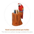 thumbnail image 5 of Masteelf 1pc Handmade Wood Engraving Animals Pen Holder Tabletop Wooden Ornament, 5 of 7