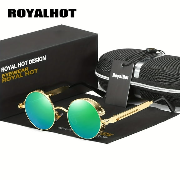 RoyalHot Unisex Polarized Round Frame Personalized Punk Outdoor Driving Sunglasses UV400