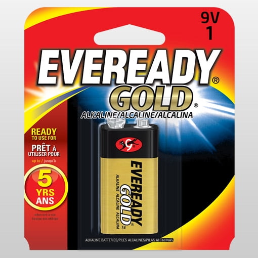 Eveready Flashlight Battery A522BP Gold; Alkaline Battery; 9 Volts; Single; Use With Remotes/Radios/Calculators And Motor Driven Toys
