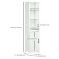 thumbnail image 3 of kleankin Armoire de Rangement de Salle de Bain Colonne à Linge avec 3 Étagères Ouvertes Blanc, 3 of 10
