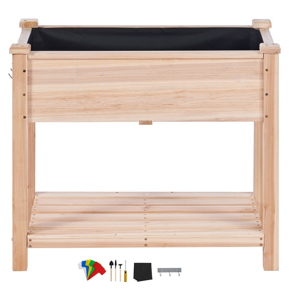 VEVOR Bac de Jardin Surélevé, Jardinière en Bois 34 x 18 x 30 Po, Bacs de Plantation Extérieurs Surélevés avec Pattes, pour Cultiver des Légumes, des Fleurs, des Fruits, des Herbes et des Succulentes