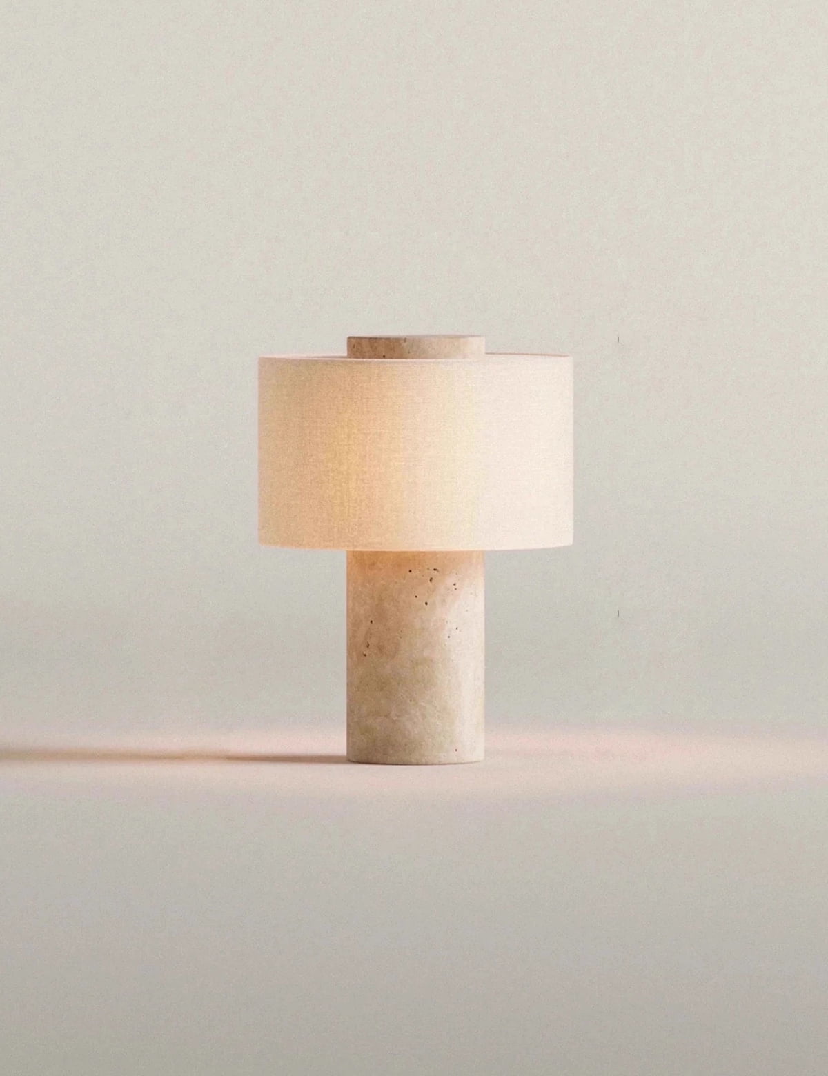 Travertine Lamp, Rechargeable 10 Inch Stone Table Lamp Marble Wabi Sabi Light Fixture Cordless Touch Dimmable LED Decor for Console, Side, Entryway, Foyer, Counter