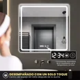 thumbnail image 2 of Banna Espejo Led Baño Touch 3 Modo Con Antivaho Hora Temp Cuadrado 60x60cm, 2 of 7