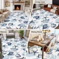 thumbnail image 6 of Summer Marine Life Washable Living Room Rugs 6'x9', Ocean Watercolor Conch Starfish Shell Coastal Low Pile Throw Large Area Rug Non-Slip Sturdy Edge Binding Carpet for Dining Room Kitchen Office, 6 of 9