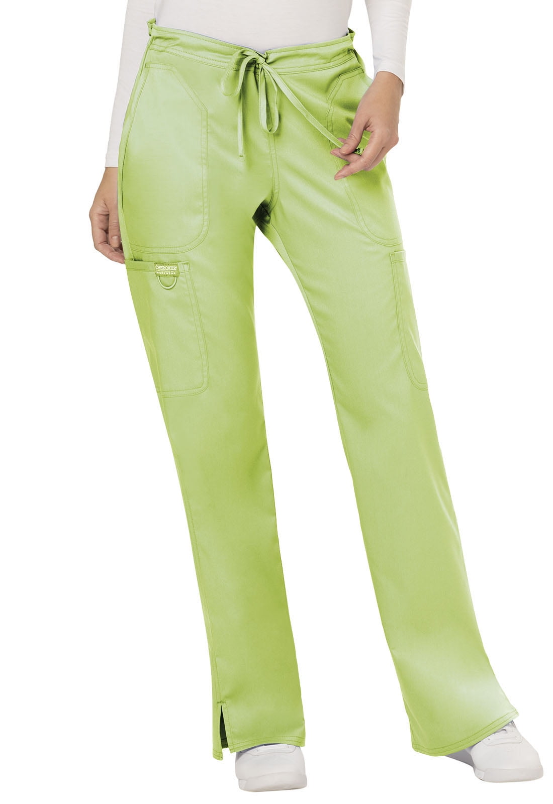 Cherokee Cherokee Workwear Revolution Scrubs Pant for Women Mid Rise Moderate Flare Drawstring