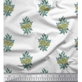 thumbnail image 1 of Soimoi Modal Satin Fabric Leaves & Floral Block Print Fabric by Yard 42 Inch Wide, 1 of 3