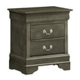 thumbnail image 2 of Dtwnek Wood Beside Table Nightstand with 2 Drawer and Handle, Gray, 2 of 4