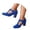 Blue, variant on AJGRHE Women's T-Strap Mary Jane Pumps Low Block Heels Closed Round Toe Ankle Strap Wedding Evening Party Dress Office Work Shoes Black 45