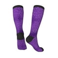 thumbnail image 4 of Fotbe Glitter Purple print Women's Men's Novelty Crew Socks Cotton Socks Knee High Socks for Walking,Running,Nurses,Pregnancy, 4 of 9